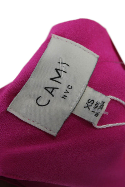 Cami NYC Womens Silk V Neck Long Sleeve One Piece Pink Size XS