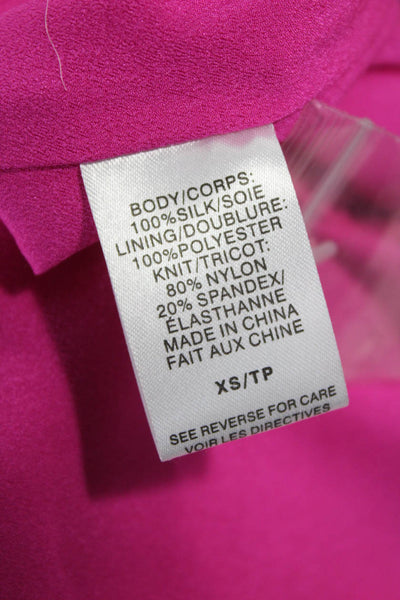 Cami NYC Womens Silk V Neck Long Sleeve One Piece Pink Size XS