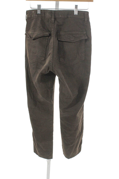 Amo Womens Brown Cotton Cargo Pants High Rise Size 26