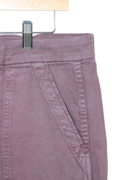 Amo Womens Ankle Pants Purple High Rise Button Closure Size 26