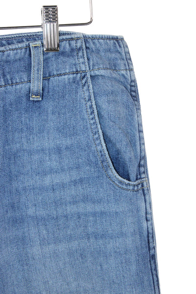 Amo Womens Wide Leg High Rise Blue 100% Cotton Jeans Size 25