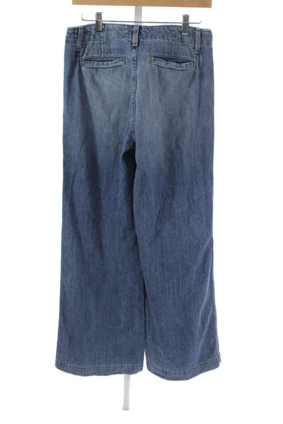 Amo Womens Wide Leg High Rise Blue 100% Cotton Jeans Size 25