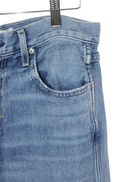 Amo Women Wide-Leg Jeans Blue High Rise Cotton Inseam 30 Size 28