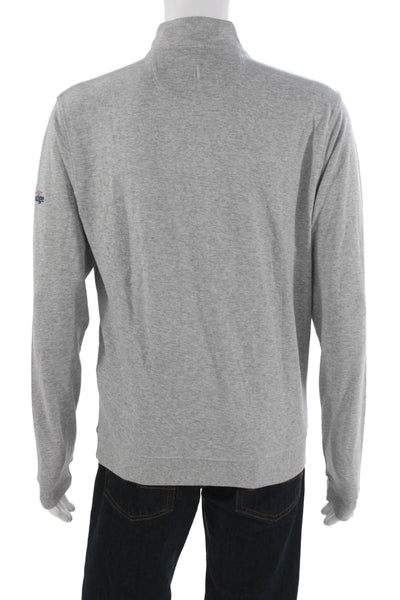 Johnnie-o Mens Pullover Sweater Mock Neck Gray Size M