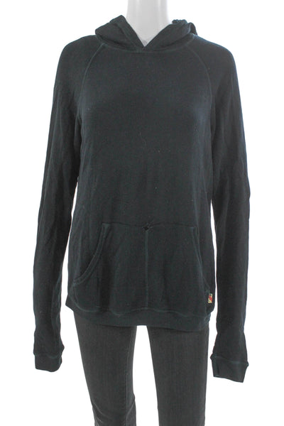 FREE CITY Women Pullover Hoodie Black Promodal Long Sleeve Size 2
