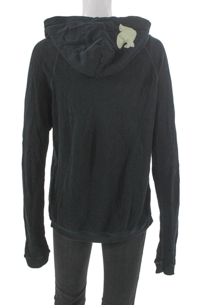 FREE CITY Women Pullover Hoodie Black Promodal Long Sleeve Size 2