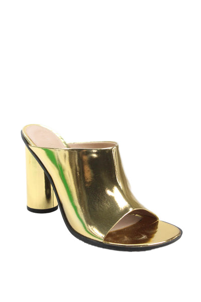 Bottega Veneta Womens Atomic Sandals Reflective Leather Shoes Gold Size 8