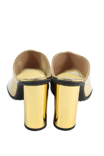 Bottega Veneta Womens Atomic Sandals Reflective Leather Shoes Gold Size 8