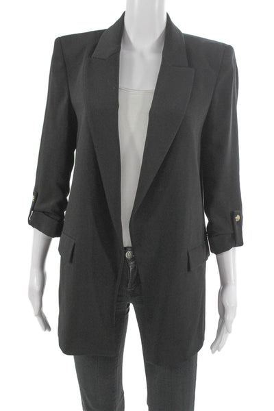 Zara Women Multicolor Houndstooth Wool Blazer Button Long Sleeve Size S