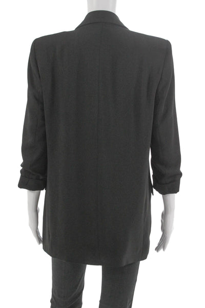 Zara Womens Basic Jacket Black 3/4 Sleeve Polyester Size M