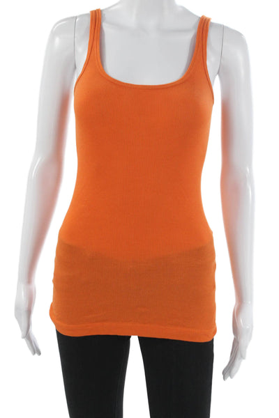 Vince Womens Basic Sleeveless Scoop Neck Tank Orange Size S