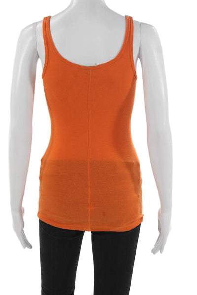 Vince Womens Basic Sleeveless Scoop Neck Tank Orange Size S