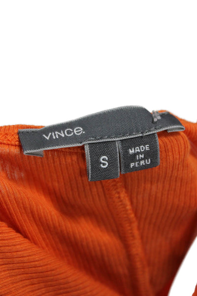 Vince Womens Basic Sleeveless Scoop Neck Tank Orange Size S