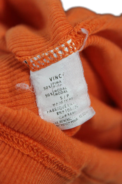 Vince Womens Basic Sleeveless Scoop Neck Tank Orange Size S