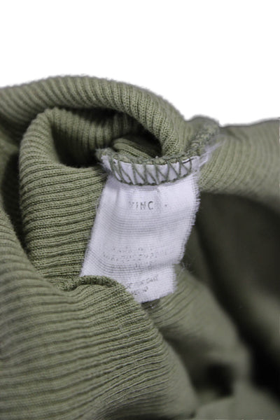Vince Women Basic Tank Green Cotton Scoop Neck Sleeveless Solid Size S
