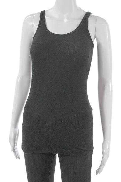 Vince Womens Basic Tank Gray Scoop Neck Pima Cotton Sleeveless Size S