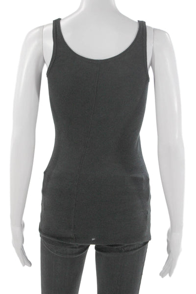 Vince Womens Basic Tank Gray Scoop Neck Pima Cotton Sleeveless Size S