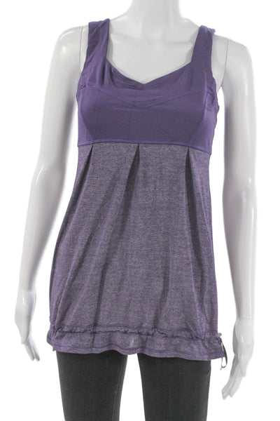 Lululemon Women Purple Scoop Neck Viscose Sleeveless Basic Tank Size S