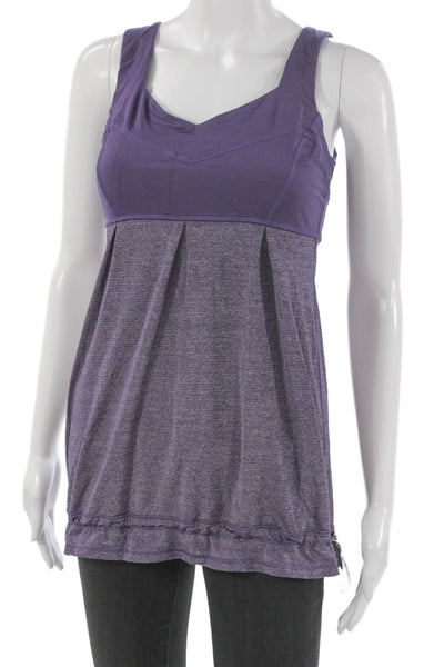 Lululemon Women Purple Scoop Neck Viscose Sleeveless Basic Tank Size S