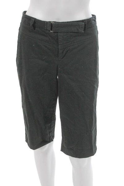 Vince Women Capri Pants Black Cotton Buckle Size 6