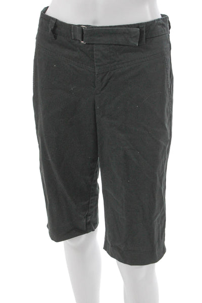 Vince Women Capri Pants Black Cotton Buckle Size 6