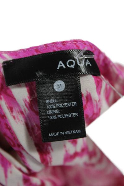 Aqua Womens Romper Pink Ikat V Neck Sleeveless Polyester Size M