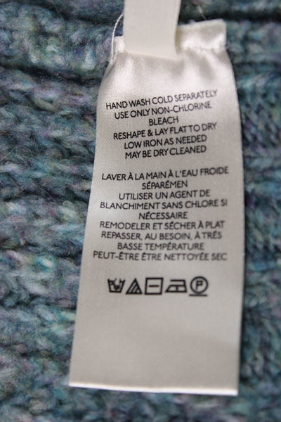 Free People Womens Cardigan Blue V-Neck Geometric Long Sleeve Size M
