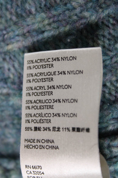 Free People Womens Cardigan Blue V-Neck Geometric Long Sleeve Size M