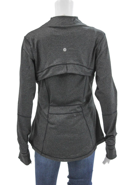 Lululemon Womens Track Jacket Gray Zip Long Sleeve Size 10