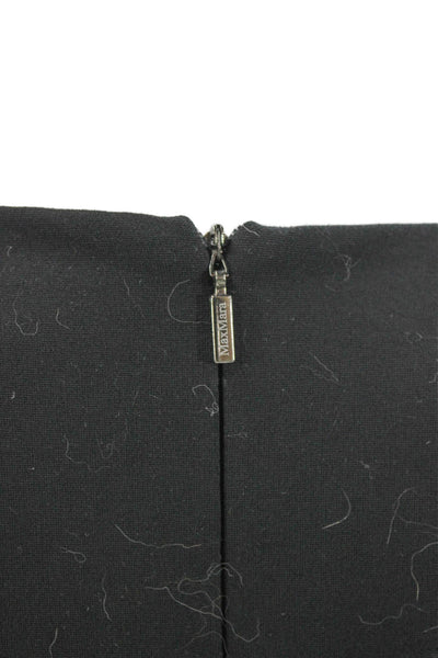 Max Mara Women Sheath Dress Gray Boat Neck Short Sleeve Viscose Zip Size 42