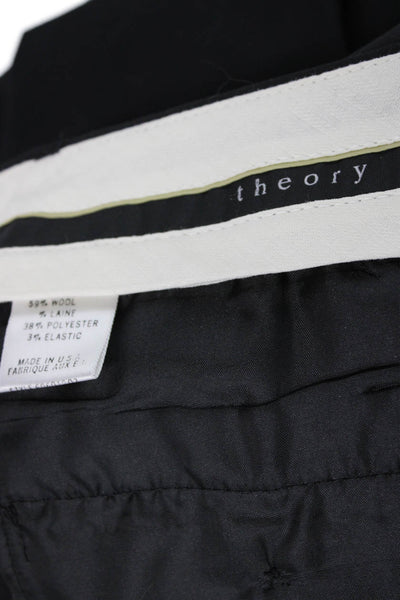 Theory Womens Gray Dress Pants Zip Wool Blend Size 2
