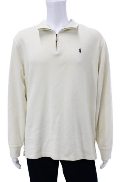 Polo Ralph Lauren Mens Ivory Pullover Sweater Cotton Size XL