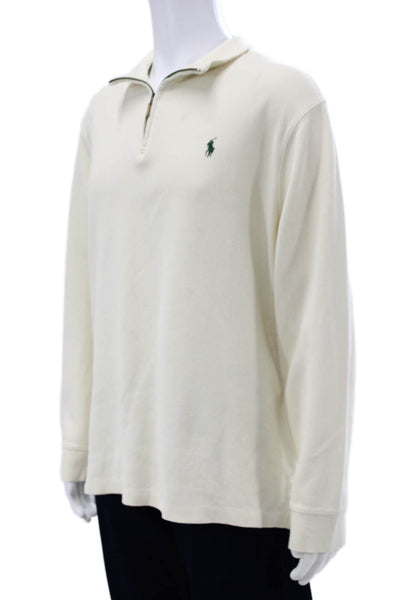 Polo Ralph Lauren Mens Ivory Pullover Sweater Cotton Size XL