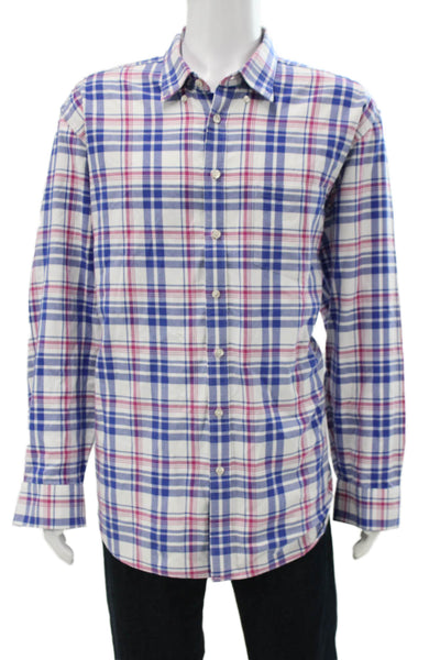 Charles Tyrwhitt Mens Plaid Button Down Shirt Blue Pink Size Extra Extra Large