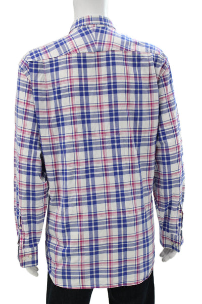 Charles Tyrwhitt Mens Plaid Button Down Shirt Blue Pink Size Extra Extra Large