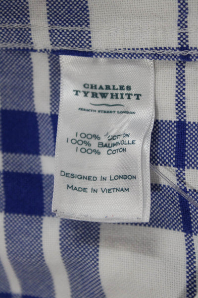 Charles Tyrwhitt Mens Plaid Button Down Shirt Blue Pink Size Extra Extra Large