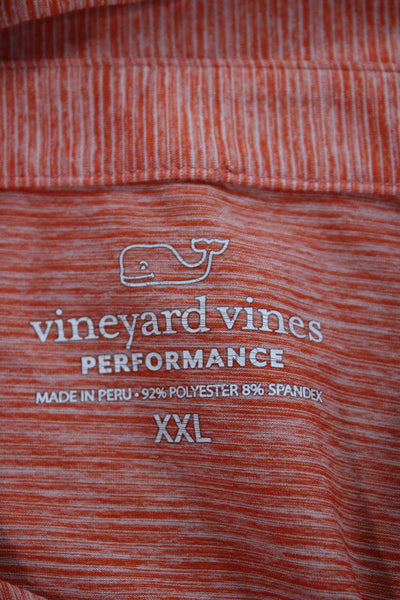 Vineyard Vines Mens Short Sleeves Polo Shirt Orange Size Extra Extra Large