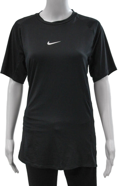 Nike Unisex Adults Basic Black Short Sleeve Crew Neck T-Shirt Polyester Size L