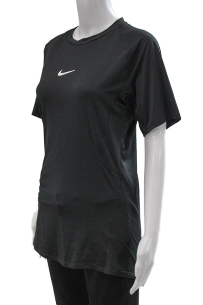 Nike Unisex Adults Basic Black Short Sleeve Crew Neck T-Shirt Polyester Size L