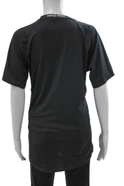 Nike Unisex Adults Basic Black Short Sleeve Crew Neck T-Shirt Polyester Size L