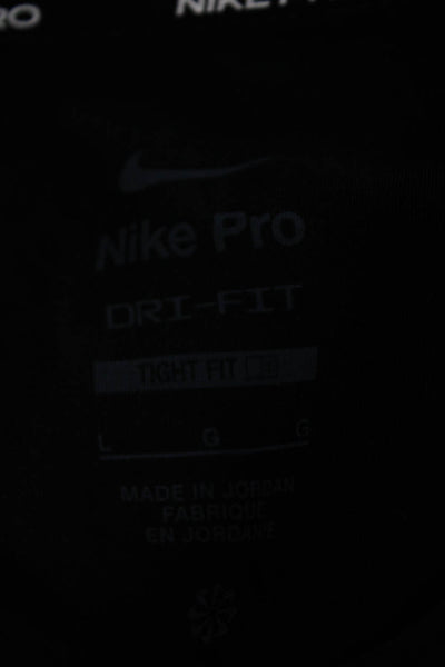 Nike Unisex Adults Basic Black Short Sleeve Crew Neck T-Shirt Polyester Size L