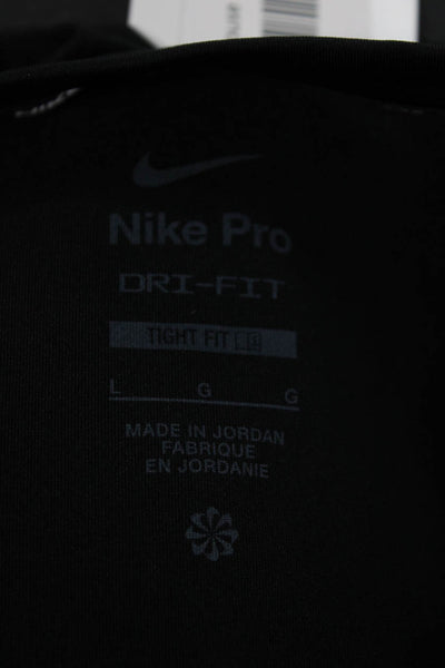 Nike Womens Basic Black Polyester Crew Neck Short Sleeve T-Shirt Size L