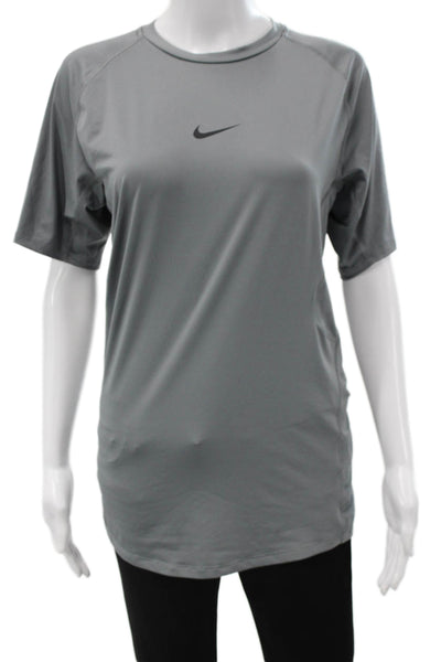 Nike Unisex Basic Gray Crew Neck Short Sleeve Polyester Blend T-Shirt Size L