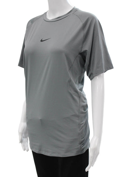 Nike Unisex Basic Gray Crew Neck Short Sleeve Polyester Blend T-Shirt Size L