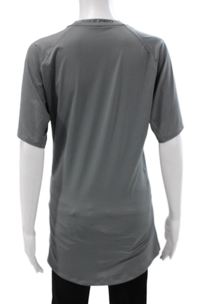 Nike Unisex Basic Gray Crew Neck Short Sleeve Polyester Blend T-Shirt Size L