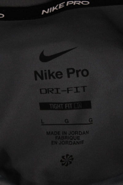 Nike Unisex Basic Gray Crew Neck Short Sleeve Polyester Blend T-Shirt Size L