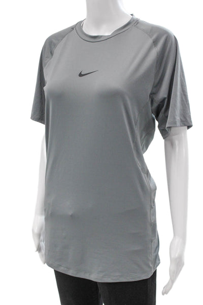 Nike Unisex Basic Gray Polyester Crew Neck Short Sleeve T-Shirt Size L