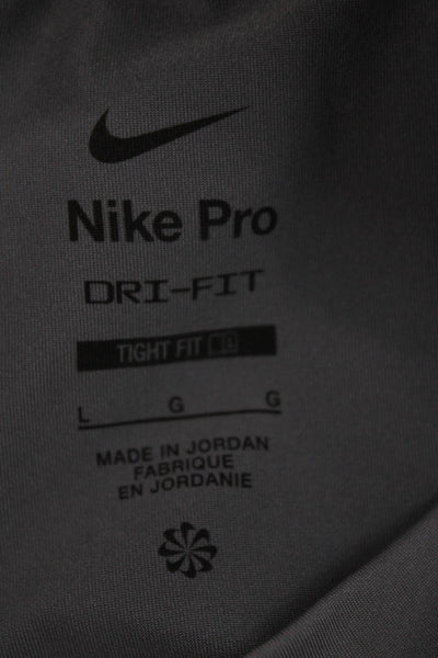 Nike Unisex Basic Gray Polyester Crew Neck Short Sleeve T-Shirt Size L
