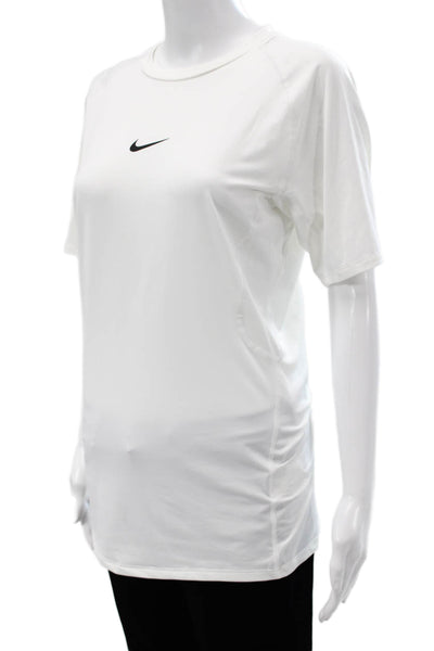 Nike Womens Basic White T Shirt Crew Neck Short Sleeve Polyester Size L