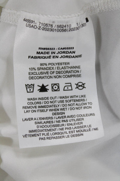 Nike Womens Basic White T Shirt Crew Neck Short Sleeve Polyester Size L